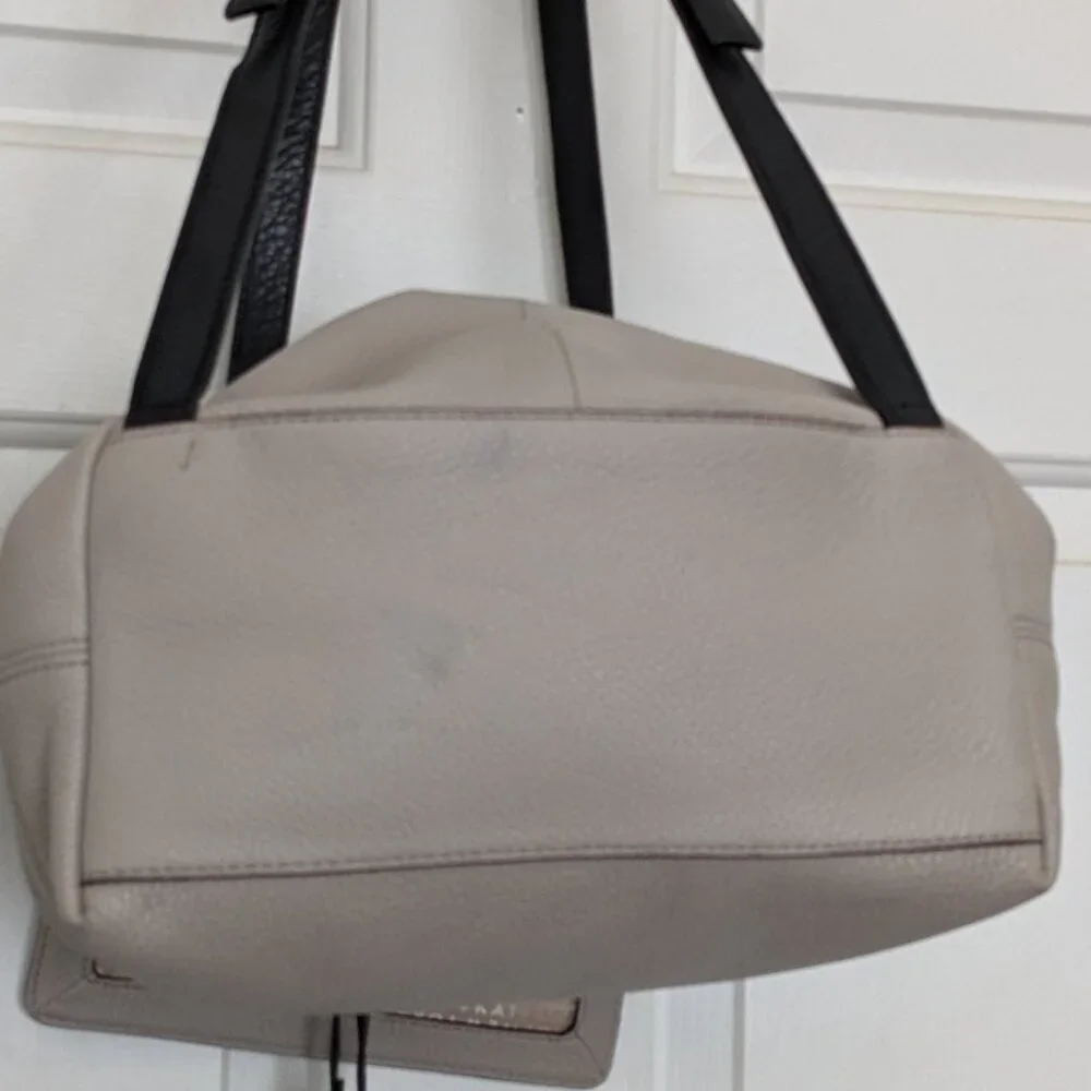 Kate Spade New York Leila Pebble Leather Drawstring Flap Backpack Beige Black